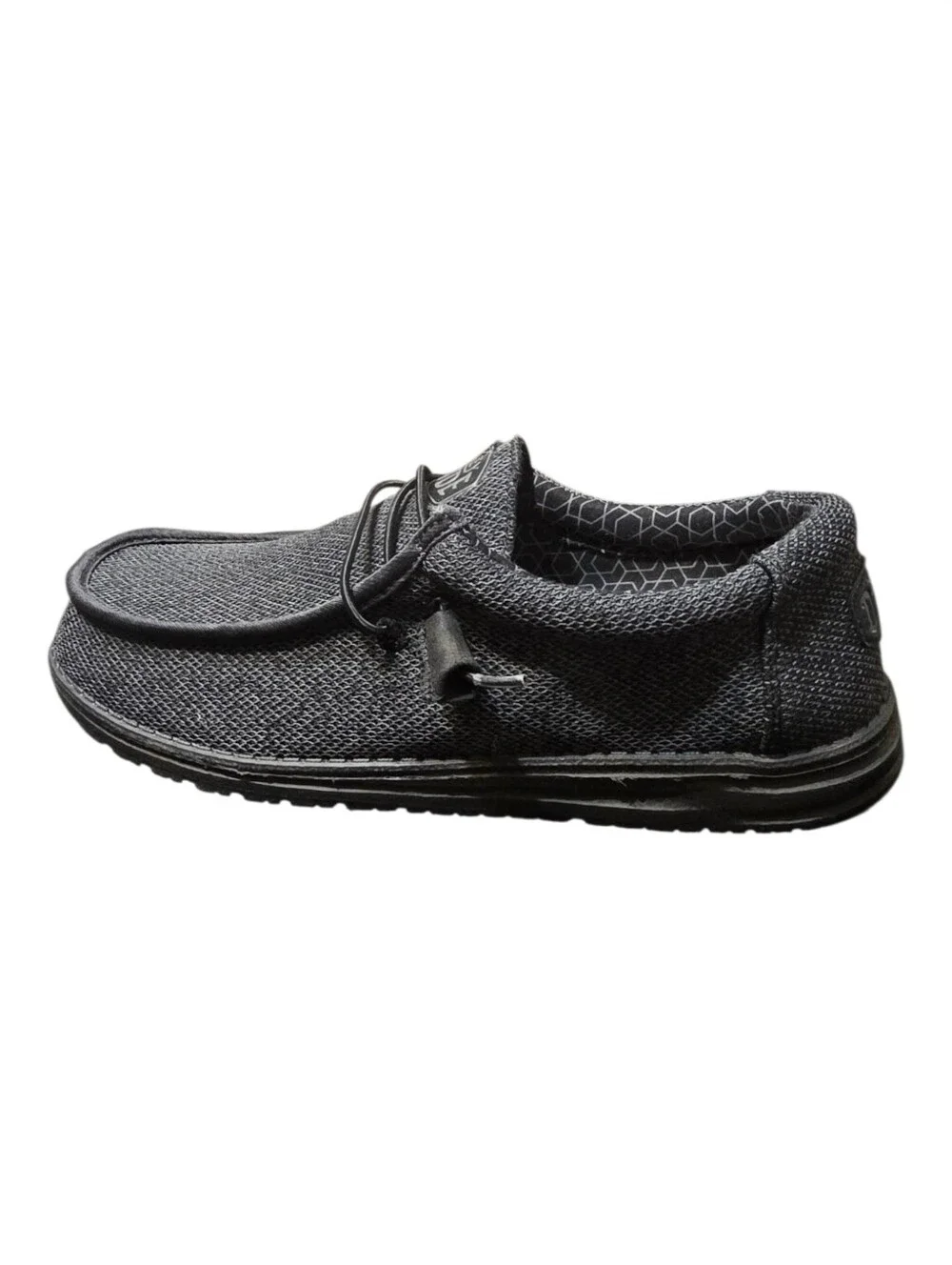 HEYDUDE Wally Sox Wide Mens Micro  Total Black Loafers NWOB